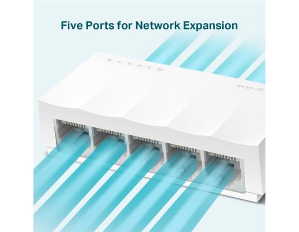 TP Link LS1005 5-Port 10/100Mbps Desktop Network preklopnik (Switch), 802.3X Flow Control, vanjsko napajanje - Slika 2