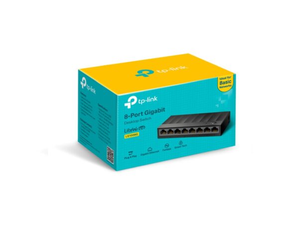 TP Link 8-port Gigabit Desktop preklopnik (Switch), 802.3X Flow Control, vanjsko napajanje,LS1008G