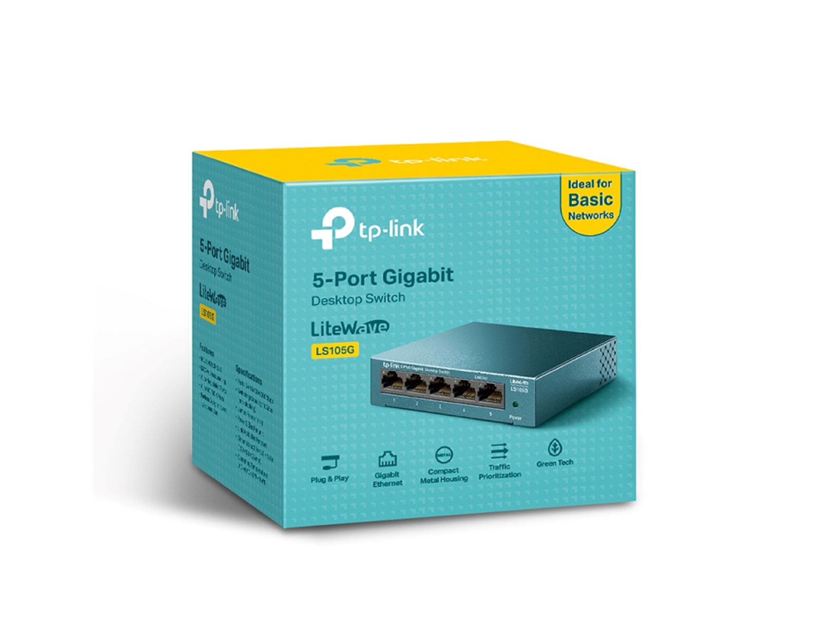 TP-Link LiteWave 5-Port Gigabit Desktop preklopnik (Switch), 5×10/100/1000 RJ45 Ports, metalno kučište,LS105G