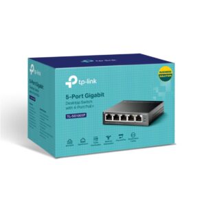 TP-Link 5-port Gigabit PoE preklopnik (Switch), 5×10/100/1000M RJ45 ports, 4×PoE ports, metalno kućište (56W), TL-SG1005P