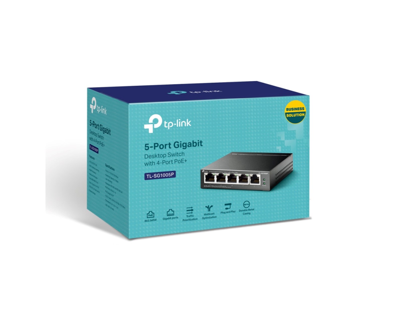 TP-Link 5-port Gigabit PoE preklopnik (Switch), 5×10/100/1000M RJ45 ports, 4×PoE ports, metalno kućište (56W), TL-SG1005P