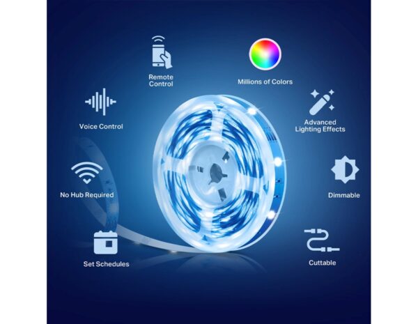 TP-Link Tapo L900-5 Smart Wi-Fi Light Strip, 5m, 13.5 W, dimabilna, glasovna kontrola, multicolor - Slika 4