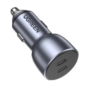 UGREEN CD213 auto punjač 50W, 2×USB-C, PD3.0/QC3.0, sivi