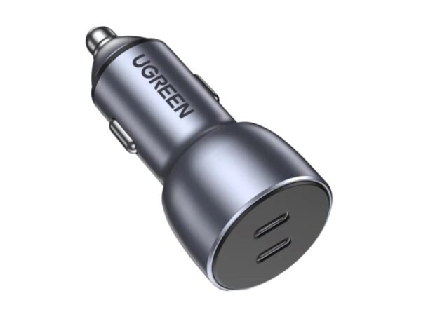 UGREEN CD213 auto punjač 50W, 2×USB-C, PD3.0/QC3.0, sivi