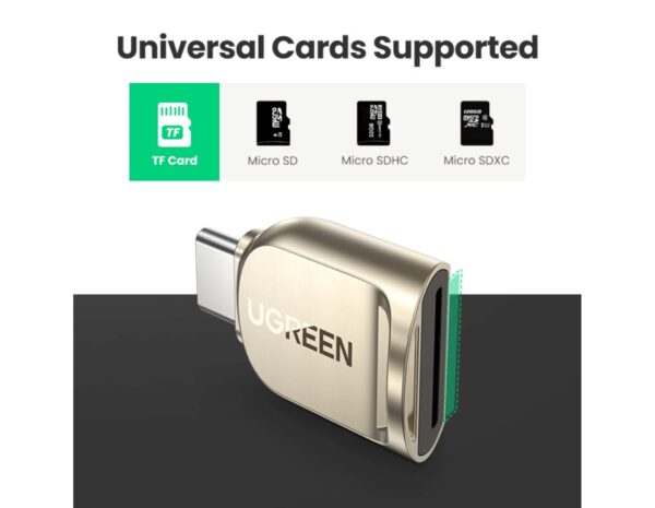 UGREEN čitač memorijskih kartica, TF/SD/MicroSD kartice, USB-C - Slika 2
