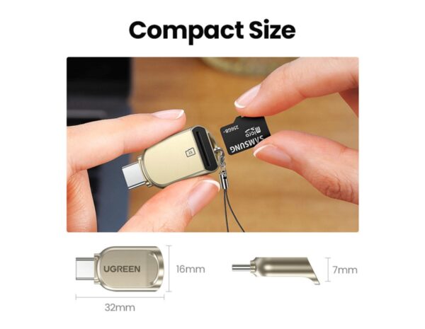 UGREEN čitač memorijskih kartica, TF/SD/MicroSD kartice, USB-C - Slika 5