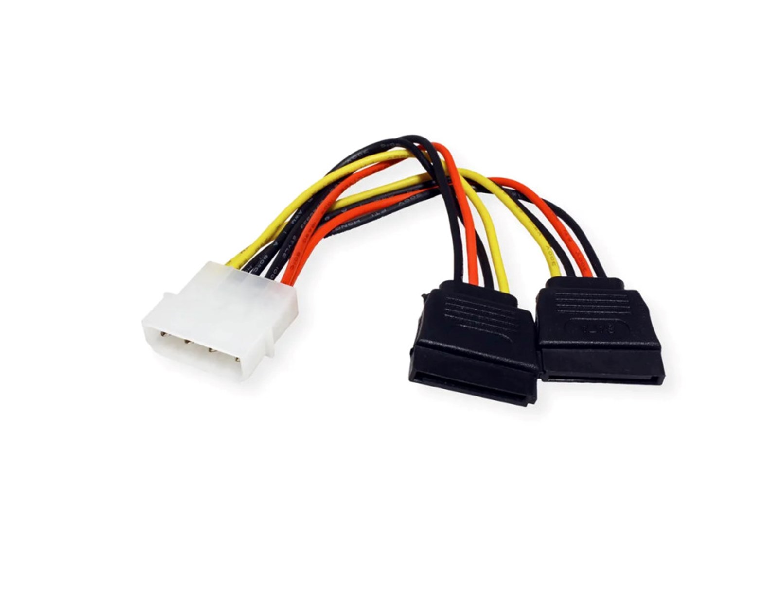Interni Y-naponski kabel, 4-pin HDD - 2×SATA, 0.12m, Roline