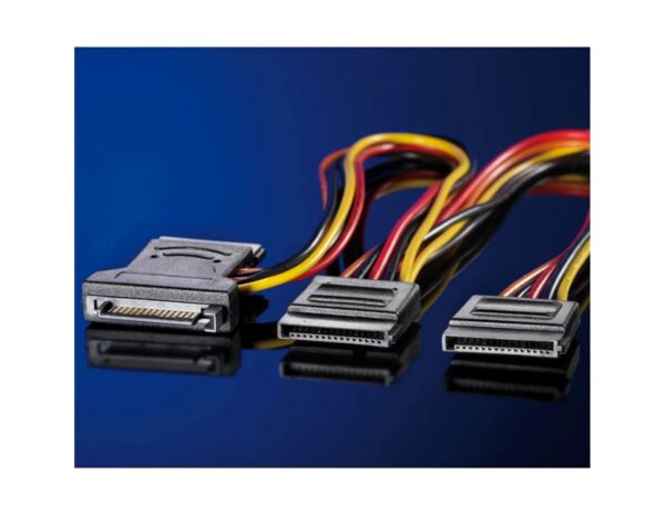 Interni Y-naponski kabel, SATA - 3×SATA, 0.3m, Roline - Slika 2
