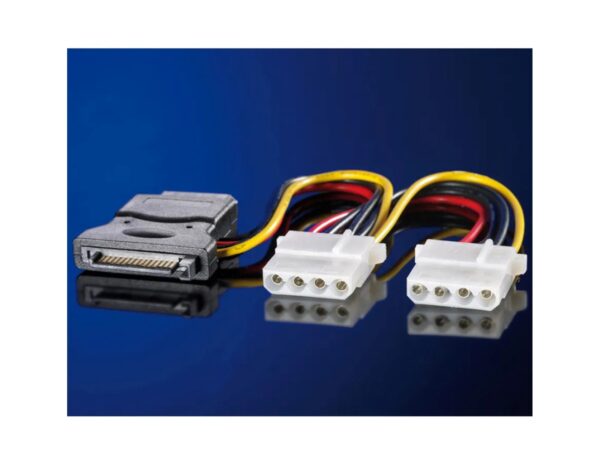 Interni Y-naponski kabel, SATA - 3×4-pin, 0.2m, Roline - Slika 2