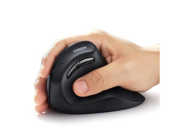 UGREEN bežični ergonomski vertikalni miš, bluetooth, 4000 DPI, USB, crni - Slika 6