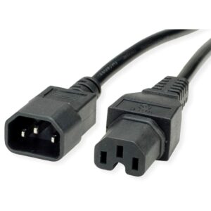 Naponski kabel, C14-C15 10A, 1.8m, crni, Roline VALUE
