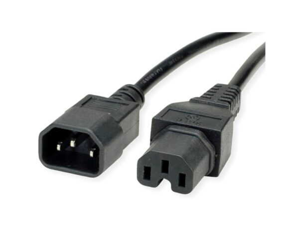 Naponski kabel, C14-C15 10A, 1.8m, crni, Roline VALUE