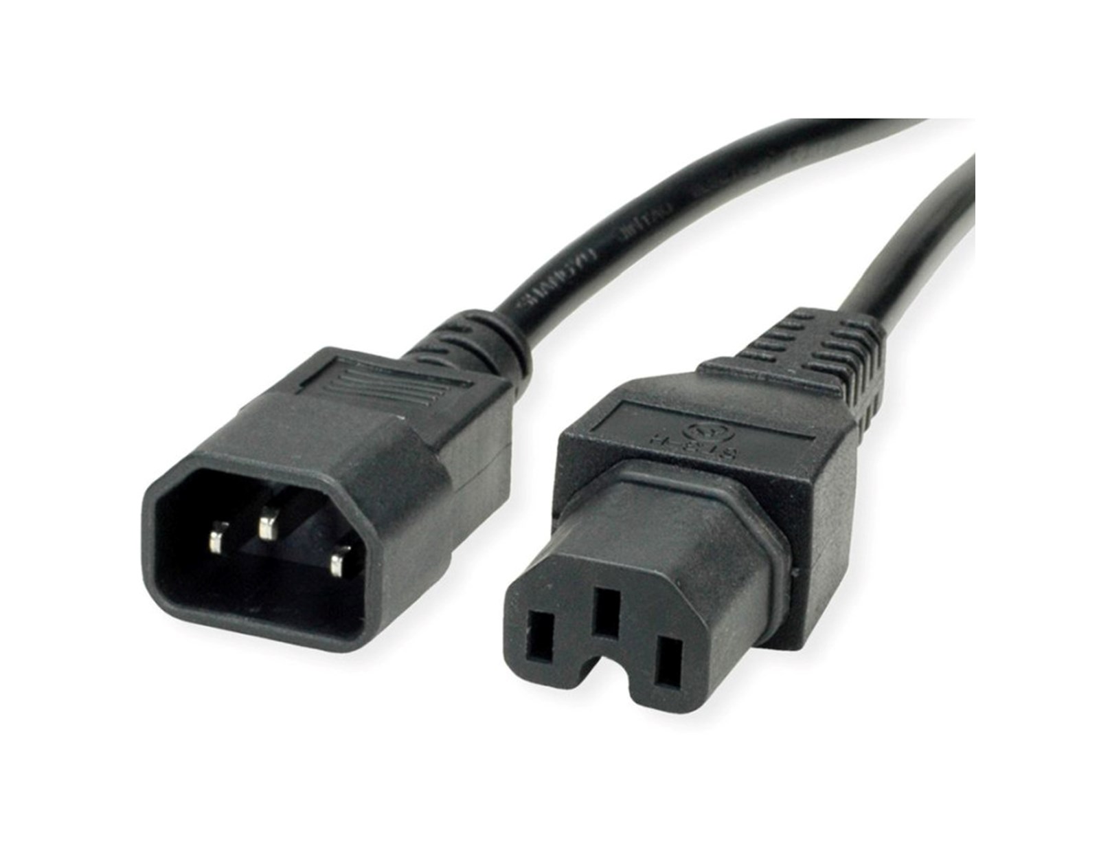 Naponski kabel, C14-C15 10A, 1.8m, crni, Roline VALUE