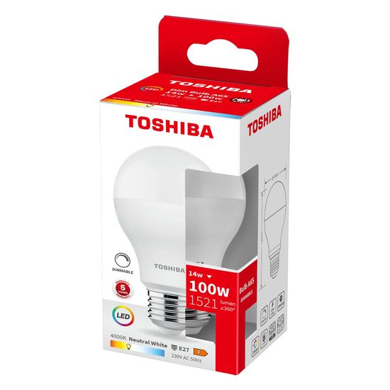 Žarulja E27 LED 14W ,4000K  ,DIM, A65, Toshiba
