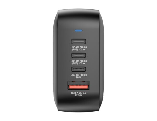 Verbatim Mini GaN zidni punjač 100W, 3×USB-C/1×USB-A, PD/QC 3.0 - Slika 3