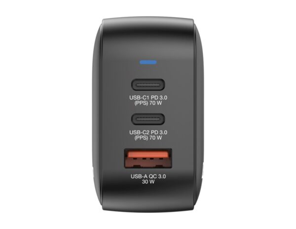Verbatim Mini GaN zidni punjač 70W, 2×USB-C/1×USB-A, PD/QC 3.0 - Slika 4