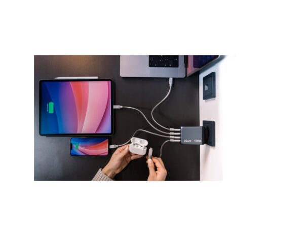 Verbatim GNC-100 GaN zidni punjač 100W, 2×USB-C PD 100W / 1×USB-C PD 65W / 1× USB-A QC3.0 - Slika 3