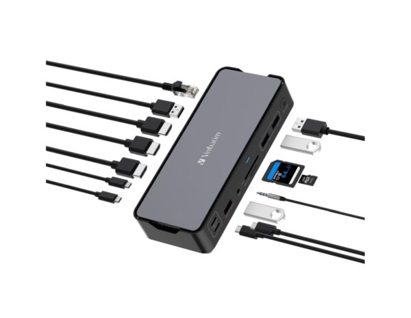 Verbatim CDS-15 portni USB-C Pro Docking Station 2 x HDMI | DP | RJ45 | USB-A 3.1 | 2 x USB-A 3.0 | USB-A 2.0 | 2 x USB-C® 3.1 | SD | microSD | Audio | USB-C PD | USB-C Host - Slika 6