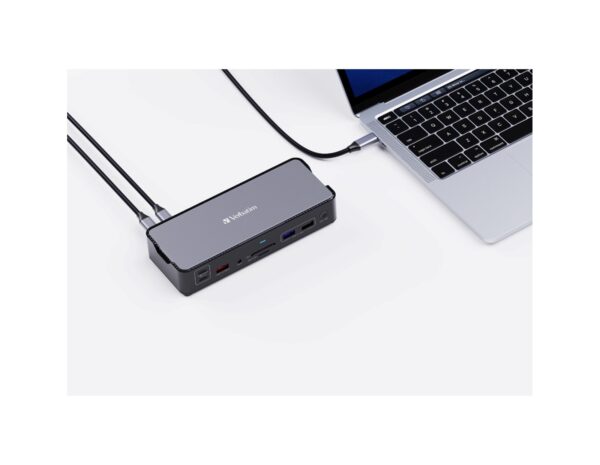 Verbatim CDS-15 portni USB-C Pro Docking Station 2 x HDMI | DP | RJ45 | USB-A 3.1 | 2 x USB-A 3.0 | USB-A 2.0 | 2 x USB-C® 3.1 | SD | microSD | Audio | USB-C PD | USB-C Host - Slika 2
