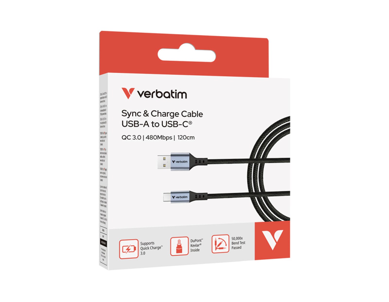 Verbatim Sync & Charge kabel USB-A na USB-C 18W 120 cm