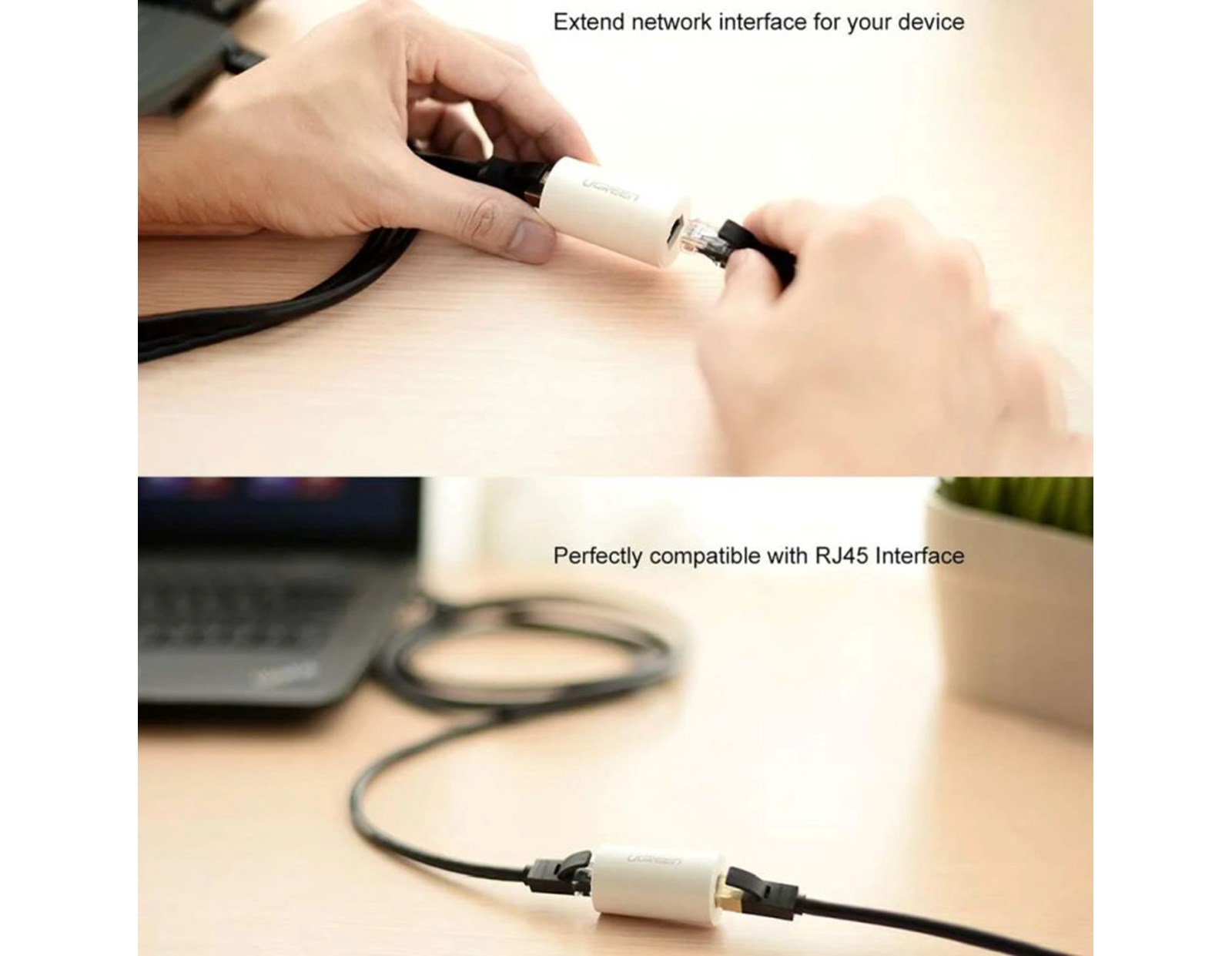 UGREEN zaštitni adapter protiv udara groma, RJ45, crni - Slika 3