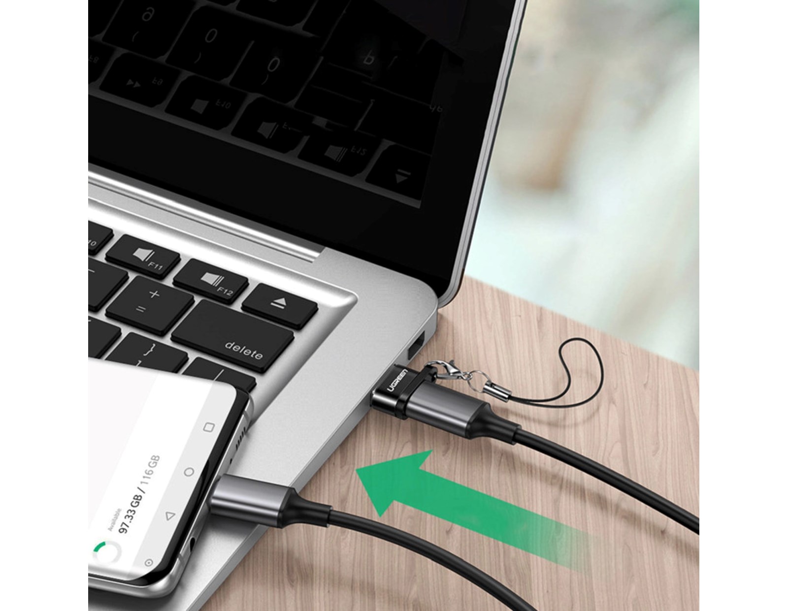 UGREEN adapter USB-C 3.1 (Ž) na USB-A 2.0 (M), crni - Slika 8