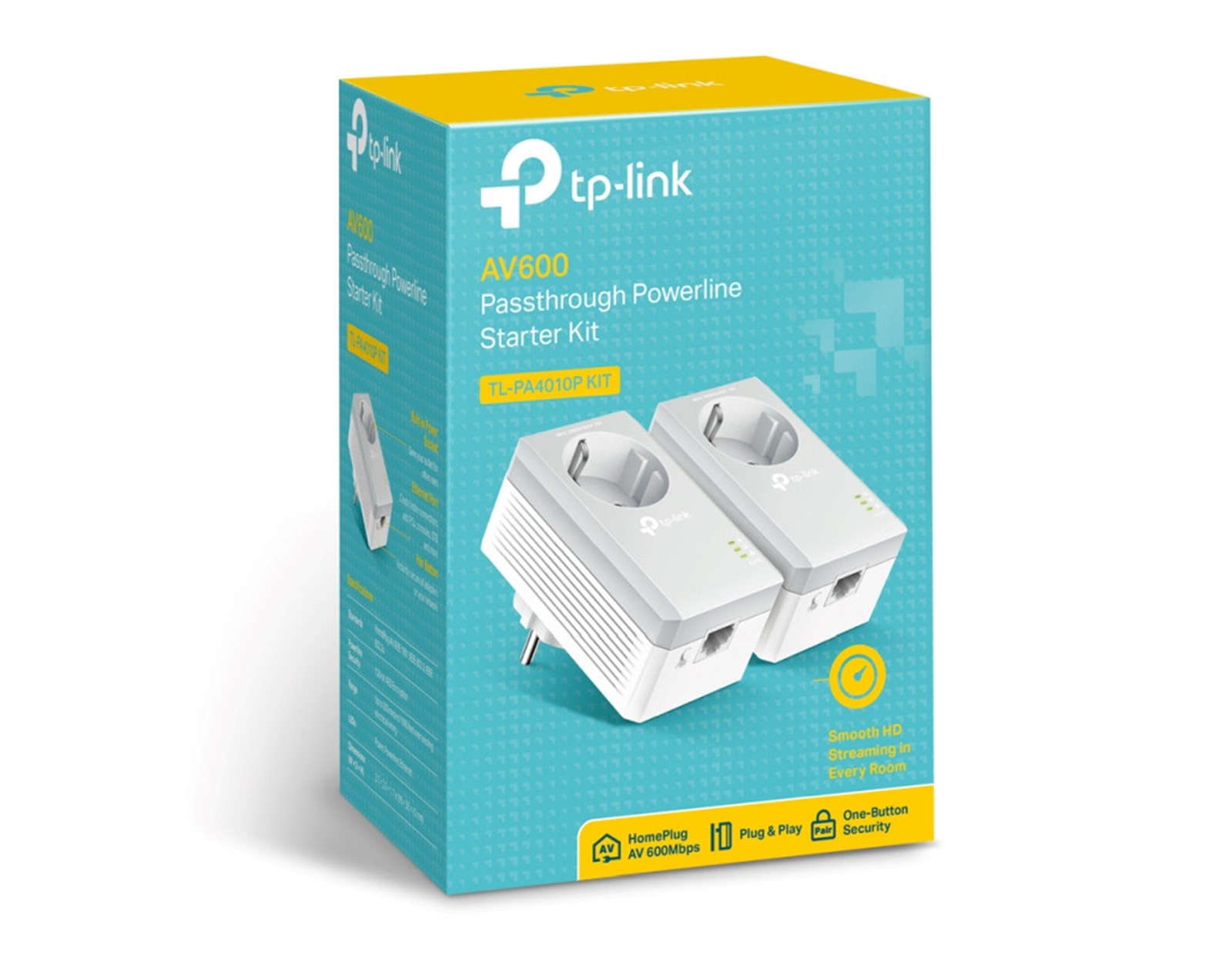 TP-Link AV600 Powerline mrežni adapter, 600Mbps, 1× mrežni ulaz, dodatna strujna utičnica, HomePlug AV (duplo pakiranje) - Slika 2