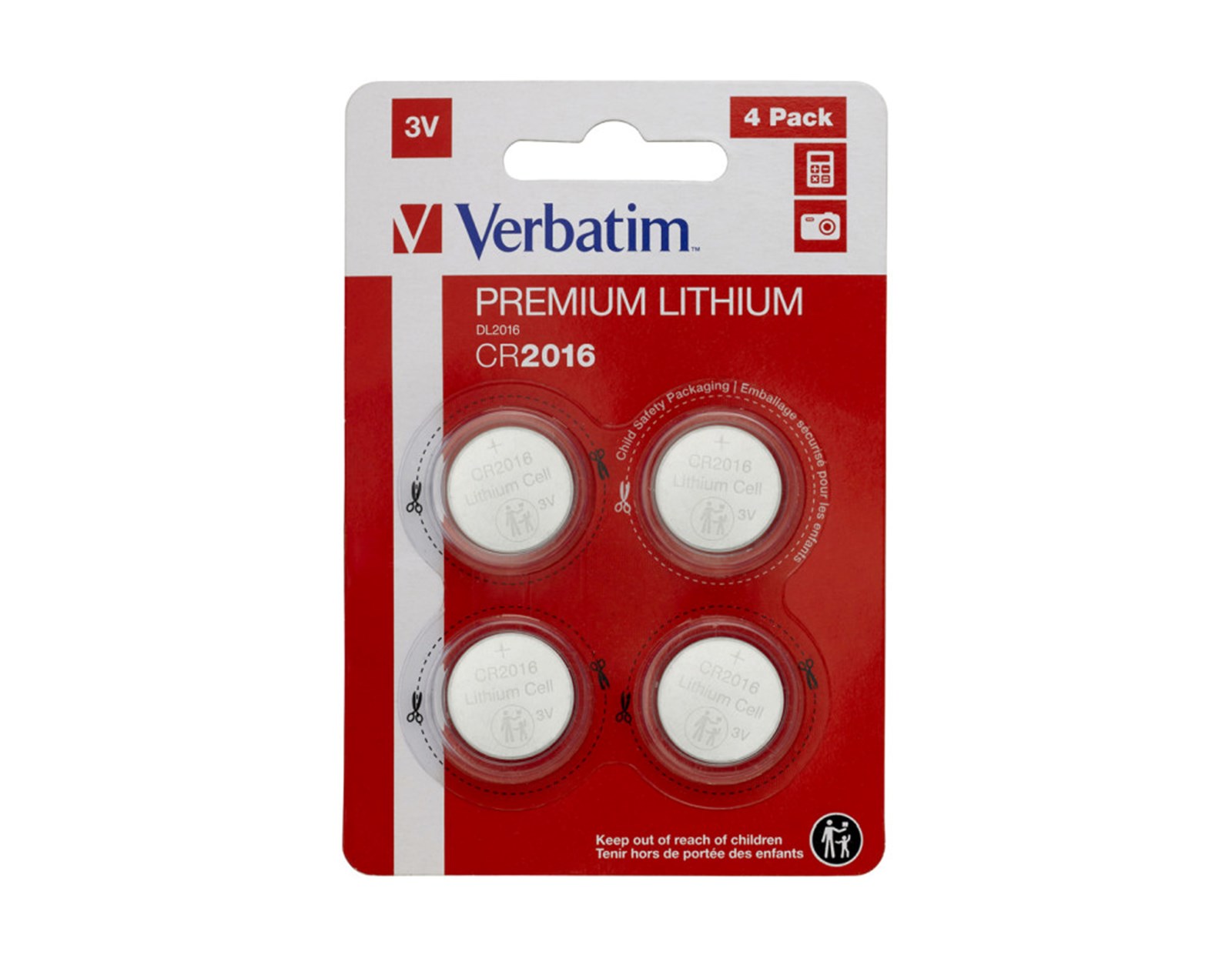 Baterija Verbatim CR2016 Lithium baterija, 3V (4 kom./pakiranje)