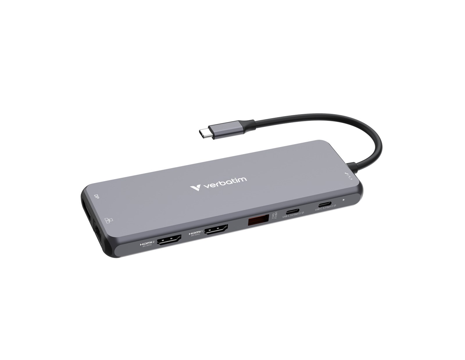Verbatim USB-C Pro Multiport 13-port Hub, 2×HDMI, 1×DP, 1×RJ45, 3×USB-A 3.2 Gen1, 1×USB-A 3.2 Gen2, 2×USB-A 2.0, 1×Audio, 2×USB-C (PD 100W) CMH-13