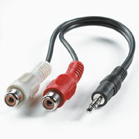 Audio Adapter 3.5mm M - 2×chinch (F), 0.2m, Roline Value