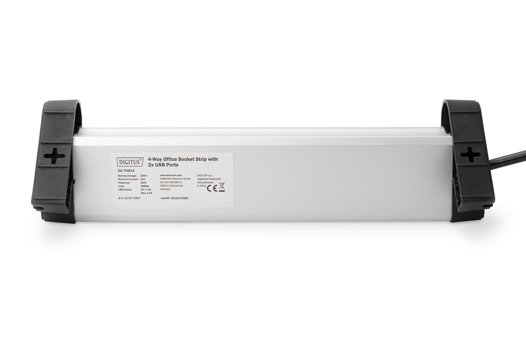 Strujna priključnica 4x + 2xUSB, prekidač, stolni, DA-70614, Digitus - Slika 2