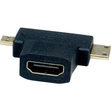 Adapter HDMI - Mini HDMI + Micro HDMI  Roline Value