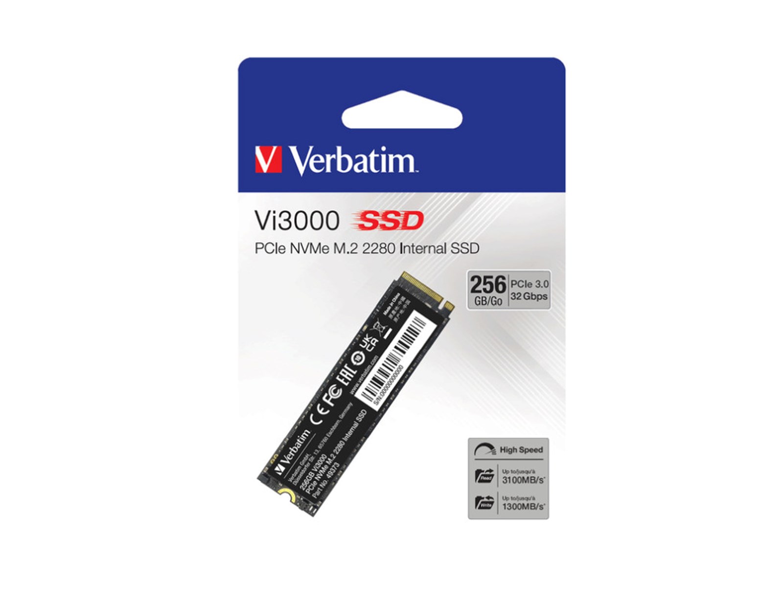 Verbatim Vi3000 256GB SSD M.2 NVMe PCIe Gen3x4
