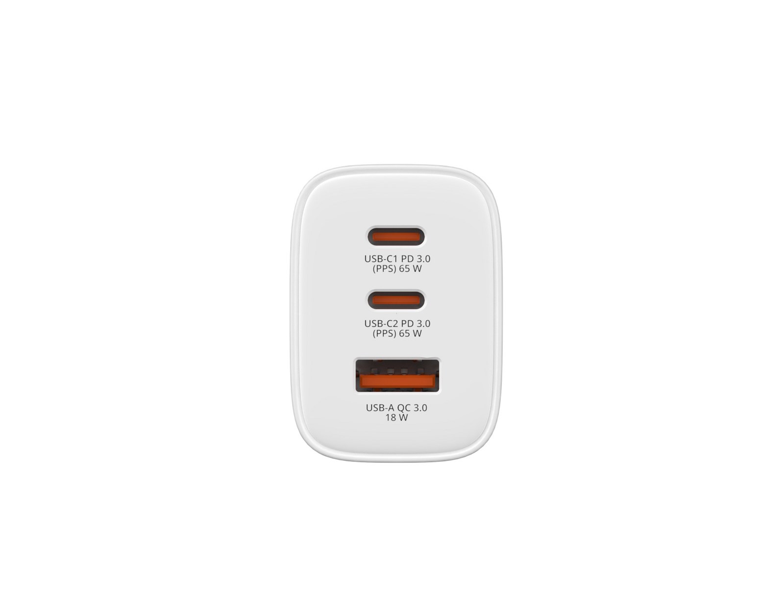 Verbatim GaN Essentials zidni punjač 65W, 2× USB-C i 1× USB-A, bijeli - Slika 2