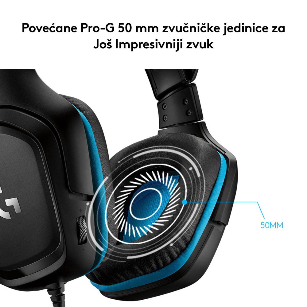 Logitech Gaming G432 7.1 Slušalice + mikrofon USB, 3,5mm - Slika 5