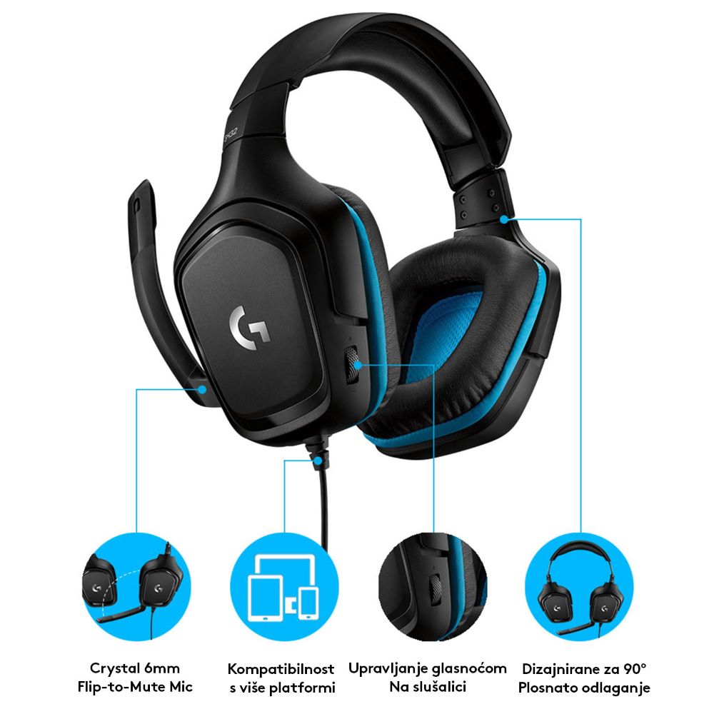 Logitech Gaming G432 7.1 Slušalice + mikrofon USB, 3,5mm - Slika 3
